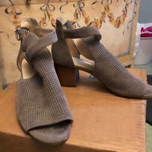 Grey heeled booties